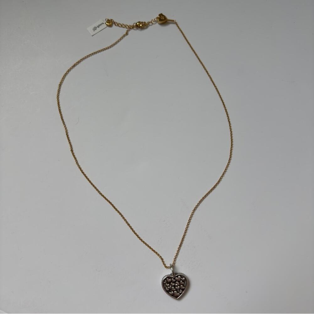 Brighton Elegant Gold & Silver Heart Pendant 2024 Necklace Chain w/ Rainbow Bag - Picture 10 of 10